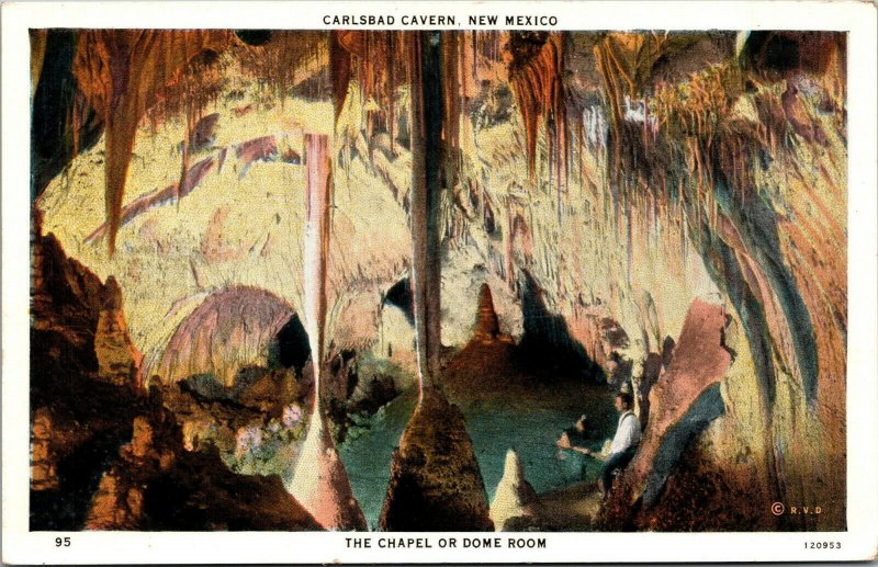 Vtg 1920s The Chapel or Dome Room Carlsbad Cavern New Mexico NM Postcard