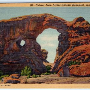 c1940s Moab, UT Natural Arch Arches National Monument Linen PC Hal Rumel A272