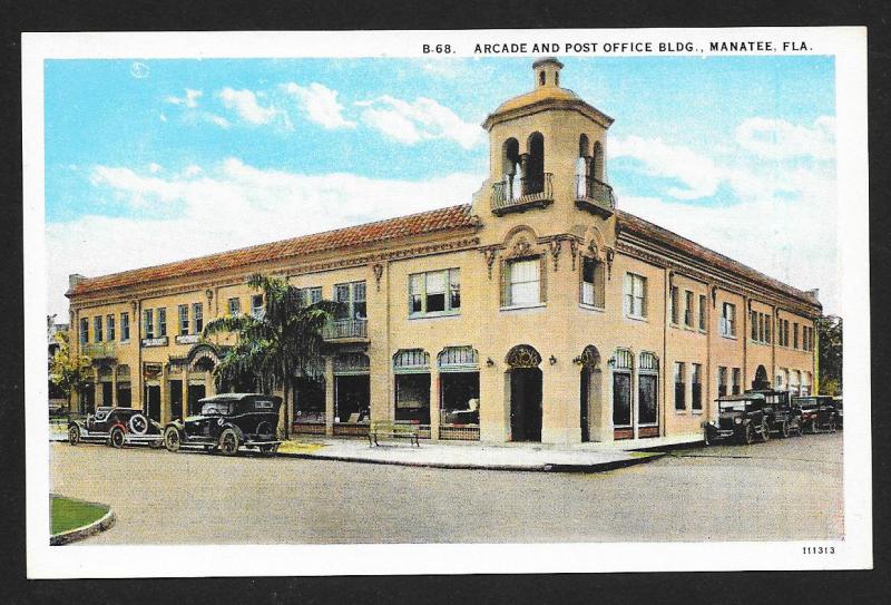 Post Office & Arcade Manatee FL unused c1920's