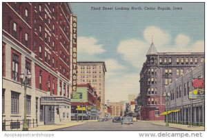 Hotel Montrose On Third Street Looking North Cedar Rapids Iowa Curteich