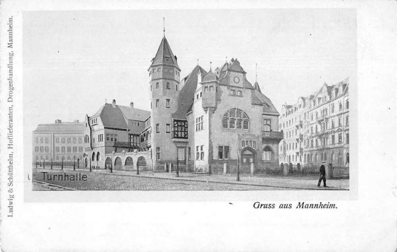 Mannheim Germany Turnhalle Exterior View Antique Postcard J77025