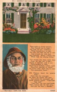 Vintage Postcard Doorway Old Salt Cape Cod House Massachusetts NBNC Pub.