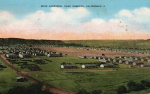 Vintage Postcard 1943 Main Garrison Camp Roberts Army Training Center California