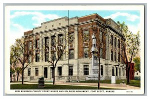 Postcard Bourban County Court House Fort Scott Kansas Vintage Standard View Card