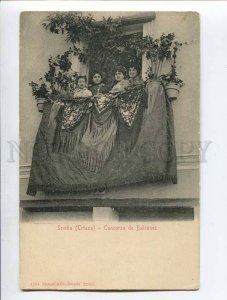 287141 SPAIN SEVILLA native ladies on the balcony 1904 year postcard