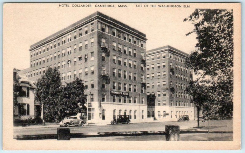 CAMBRIDGE, Massachusetts MA   HOTEL COMMANDER Washington Elm Site 1930s Postcard