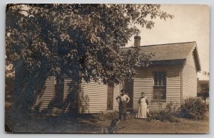 RPPC Old Couple House Burkey Bros Studio Elwood and Muncie Indiana Postcard E26