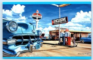SAYRE, OK~ Jerry McClanahan ROUTE 66 ~ STANDARD GAS STATION 4x6 ~2005 Postcard