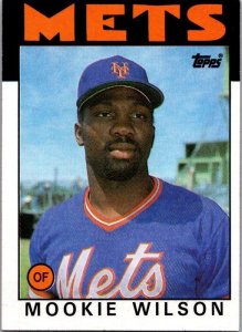 1986 Topps Baseball Card Mookie Wilson New York Mets sk10709