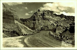 RPPC Sentry of Bigfoot Pass dirt road South Dakota Real Photo Postcard Kodak