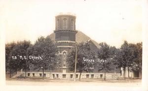 Geneva Nebraska birds eye view M.E. Church real photo pc Z13097