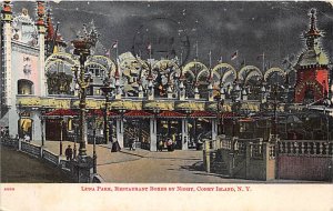 Luna Park, Restaurant Boxes by Night Coney Island, New York, USA Amusement Pa...