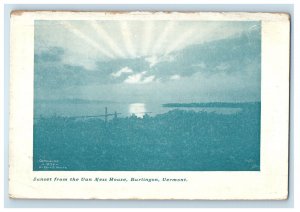 c1900s Sunset from the Van Ness House Burlington Vermont VT Antique Postcard