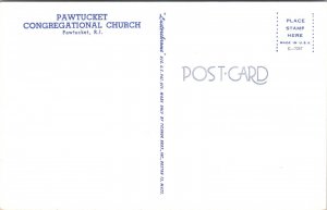 Pawtucket Congregational Church Rhode Island RI Postcard VTG UNP Tichnor Vintage 