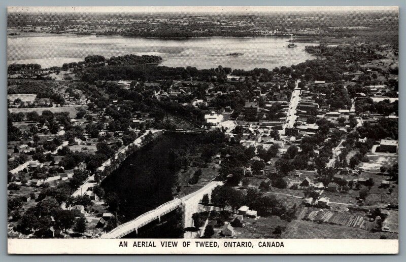 Postcard Tweed Ontario c1958 Aerial View Of Tweed Stoco Lake Hastings County
