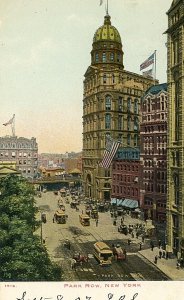 Postcard 1907 Bird's Eye View of Park Row, New York,  NY.      S6