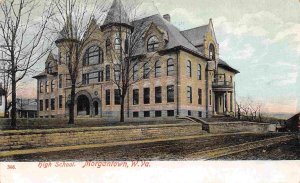 High School Morgantown West Virginia 1907 postcard