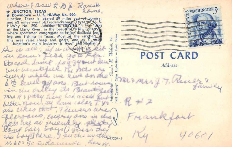 Junction Texas Greetings Street Scene Vintage Postcard AA7086 United