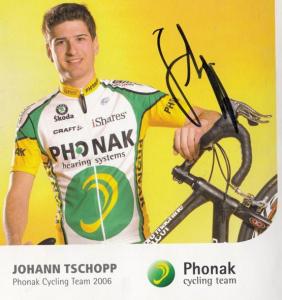 Johann Tschopp Swiss Cycling Cyclist Champion Phonak Team Hand Signed Photo