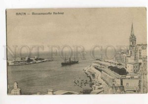 3034221 MALTA Marsamuscetto Harbour & ship Vintage PC