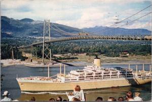 SS Orsova Lions Gate Bridge Vancouver BC c1961 J. Arthur Dixon Postcard D53