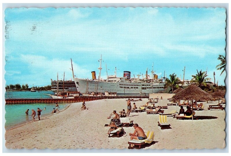 c1960 Scenic View Nassau Bahamas Tropical Nassau Beach Vintage Antique Postcard 