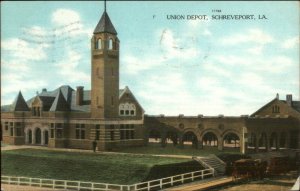 Shreveport LA Union RR Train Depot Station Used 1909 Postcard