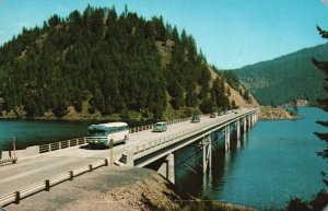 Vintage Postcard Blue Bay Ridge Lake Coeur D' Alene Impressive Span North Idaho
