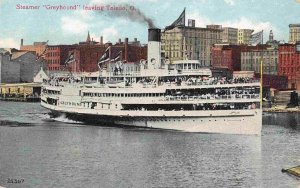Steamer Greyhound Leaving Toledo Ohio 1910 postcard