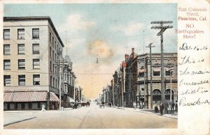 East Colorado Street Scene, Pasadena, CA No Earthquakes Here! c1910s Postcard