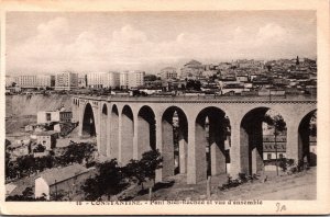 Algeria Constantine Pont Sidi Rached Et Vue d'Ensemble Vintage Postcard C217