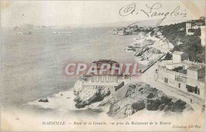 Postcard Old Marseille Corniche Road a decision of the Reserve Restaurant