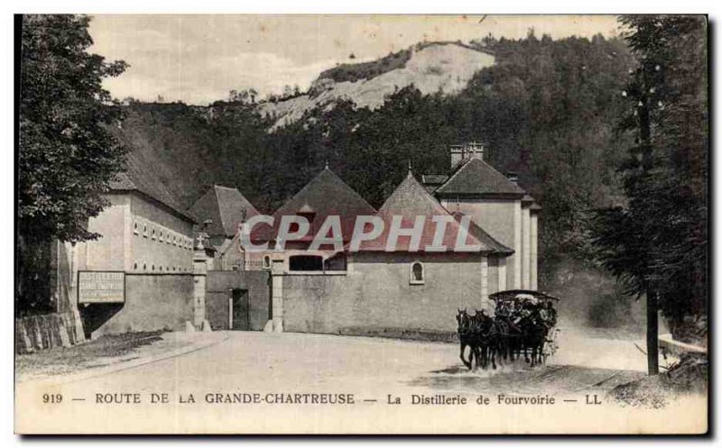 Postcard Old Route Grande Chartreuse Distillery Fourvoirie Caleche Cheval Horse