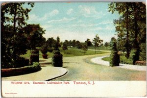 Bellevue Avenue Entrance Cadwalader Park Trenton NJ c1910 UDB Vtg Postcard A04