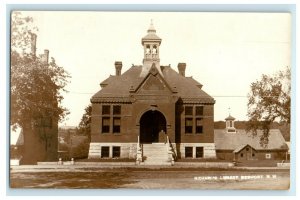 c1910's Richard's Library Newport New Hampshire NH RPPC Photo Antique Postcard