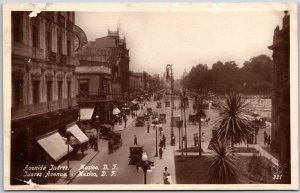 Avenida Juarez Mexico D.F. Street And Historic Center RPPC Photo Postcard