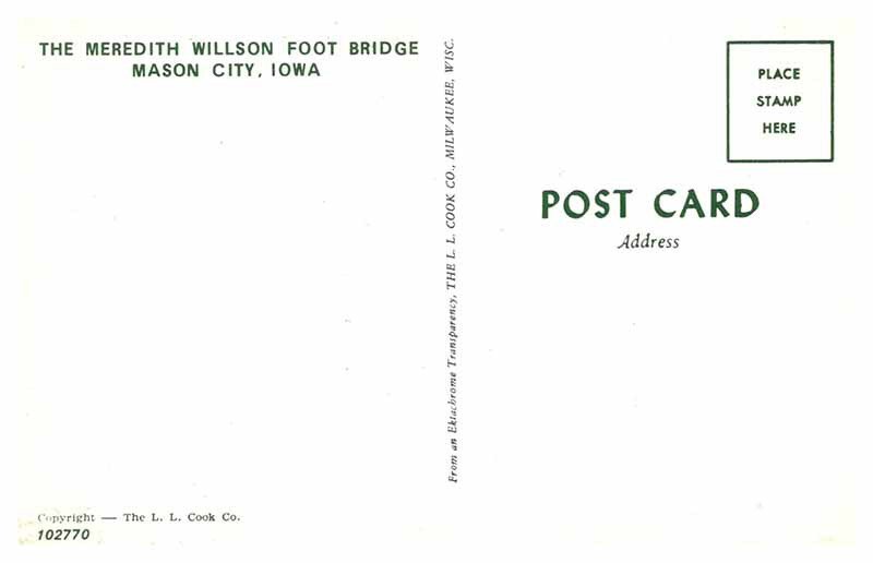 Postcard BRIDGE SCENE Mason City Iowa IA AU0525