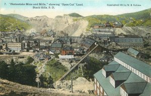 Postcard South Dakota Black Hills Homestake Mines & Mills Open Cut 1920s 23-5251