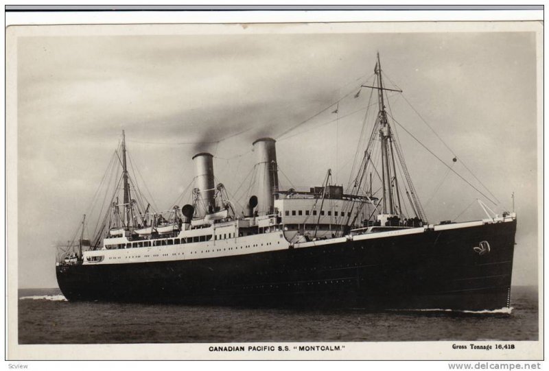 RP, Ship/Steamer, Canadian Pacific S. S. Montcalm, 1920-1940s