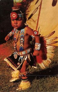 Native Americana  LITTLE NONNIE~2 Year Old Pawnee-Otoe Indian Dancer   Postcard