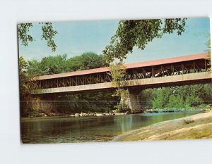 Postcard Saco River Covered Bridge Conway New Hampshire USA