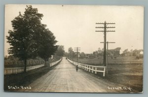 SENNET NY STATE ROAD ANTIQUE REAL PHOTO POSTCARD RPPC