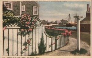 Nantucket Mass MA Easy Street Marshall Gardiner Vintage Postcard