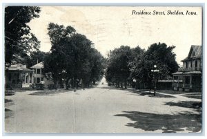 1910 Residence Street Exterior Houses Road Sheldon Iowa Vintage Antique Postcard