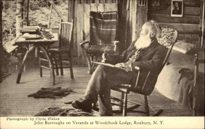 Roxbury New York NY Woodchuck Lodge Veranda John Burroughs Vintage Postcard