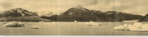2 Fold 3 Panel Postcard Taku Glaciers Alaska Winter & Pond Window Glacier