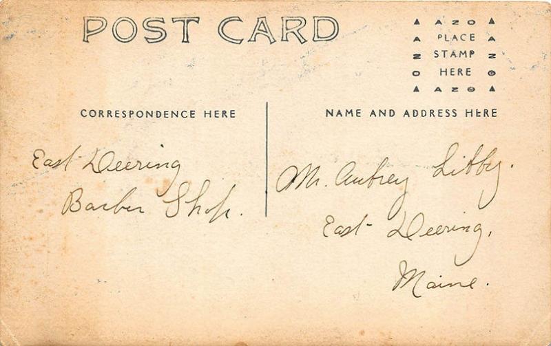 East Deering Portland ME Barber Shop Electric Massage Ladies  RPPC Postcard