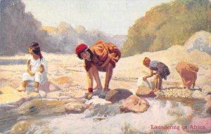 Africa Laundry Washing Clothes Vintage Postcard JF235129