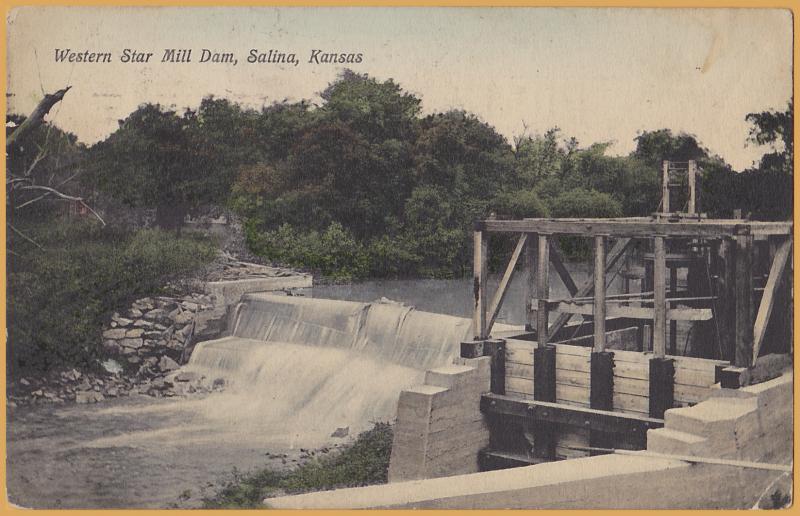 Salina, Kansas-Western Star Mill Dam - 1908