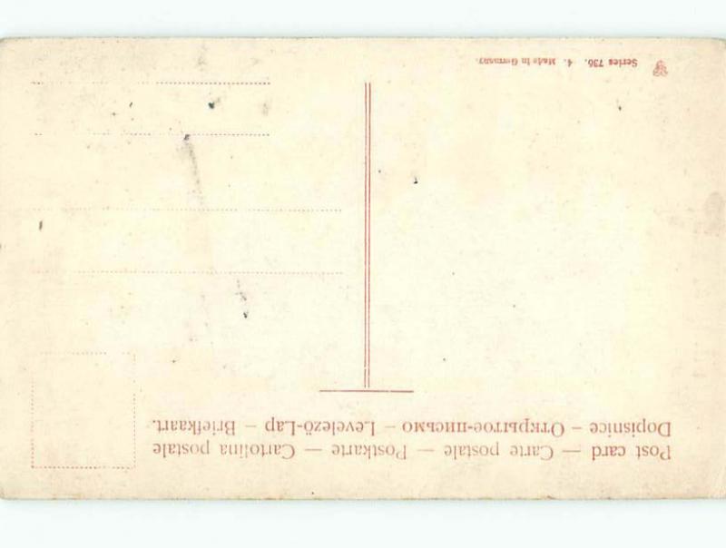 Pre-Linen Easter WOMAN WATCHING HER CHICKENS AB4081